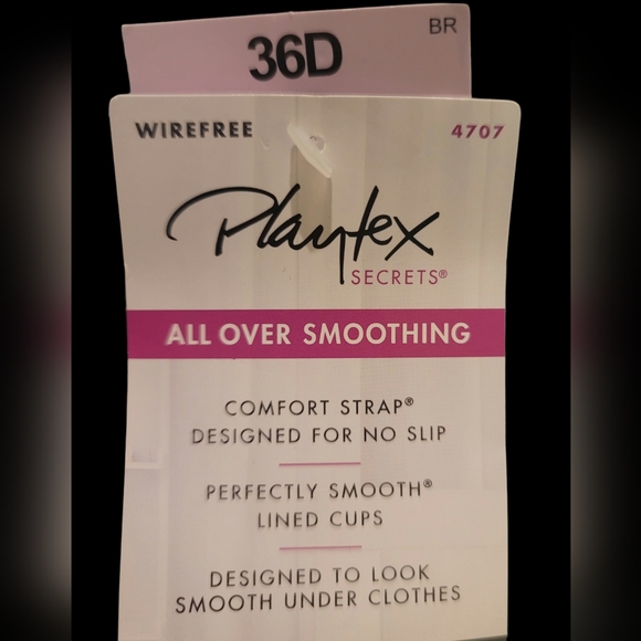 Playtex Secrets All Over Smoothing Bra Size 36D NWT Black - Picture 4 of 6